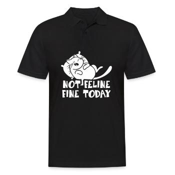 Cat Kitten Puss Kitten Pet Sick Gift - Men's Polo Shirt - black - Front - Kai (181cm)