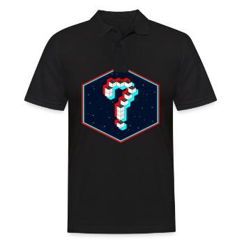 The question - Men's Polo Shirt - black - Front - Kai (181cm)