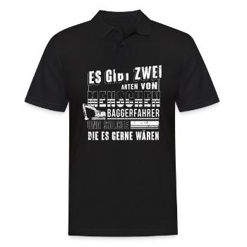 Baggerfahrer Bagger Baumaschinenführer Geschenk - Männer Poloshirt - Schwarz - Vorne - Kai (181cm)