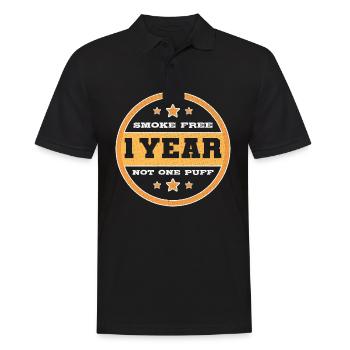 1 Jahr Rauchfrei 2021 Nichtraucher Rauchverbot - Männer Poloshirt - Schwarz - Vorne - Kai (181cm)