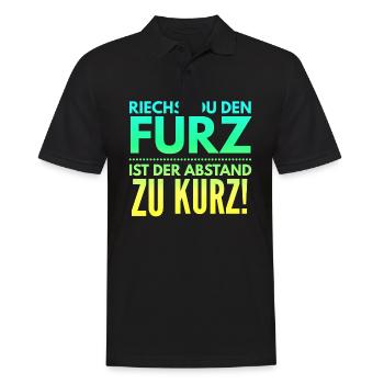 Riechst du den Furz ist der Abstand zu kurz brudi - Männer Poloshirt - Schwarz - Vorne - Kai (181cm)
