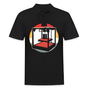 Retro 3D Printer - Men's Polo Shirt - black - Front - Kai (181cm)