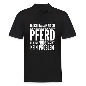 JA ICH RIECHE NACH PFERD RIECHT GUT - Männer Poloshirt - Schwarz - Vorne - Kai (181cm)