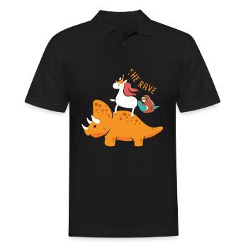 EDM Unicorn Sloth Dinosaur To The Rave - Männer Poloshirt - Schwarz - Vorne - Kai (181cm)