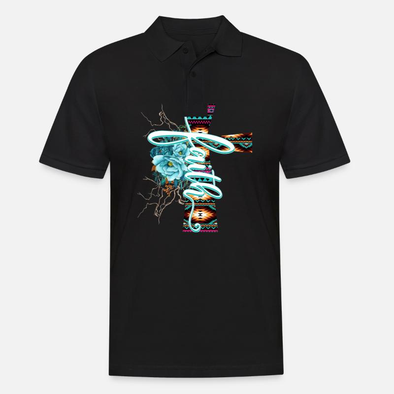 Glaube - Männer Poloshirt - Schwarz