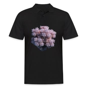 Weiße Fraktale - Männer Poloshirt - Schwarz - Vorne - Kai (181cm)