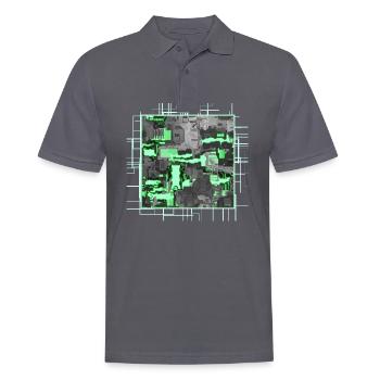 Green Stylized Motherboard - Men's Polo Shirt - charcoal grey - Front - Nico (186cm)