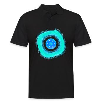 Abstrakte Zelle - Männer Poloshirt - Schwarz - Vorne - Kai (181cm)