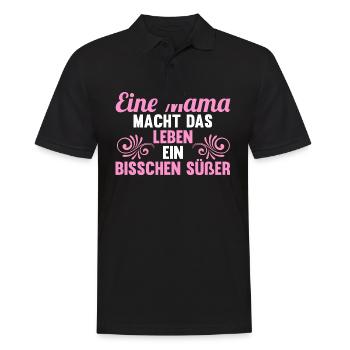 Mutter Muttertag Mama - Männer Poloshirt - Schwarz - Vorne - Kai (181cm)