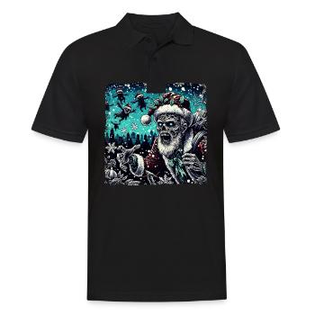Weihnachtsmann Zombie - Gruselige - Männer Poloshirt - Schwarz - Vorne - Kai (181cm)