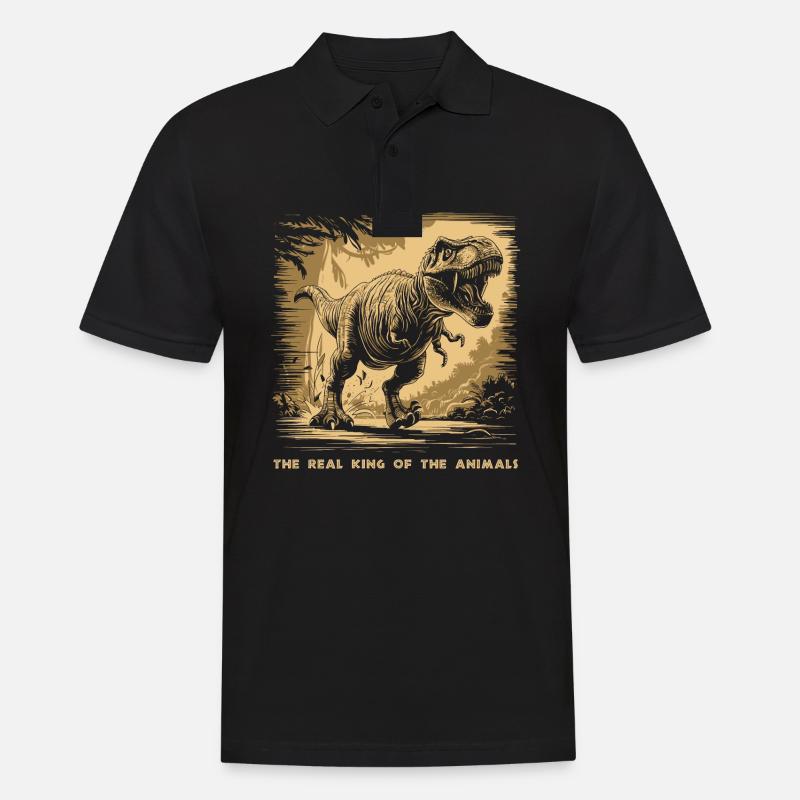T Rex 07 2024 01 - Männer Poloshirt - Schwarz