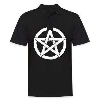 Pentagram for Atheists and Satanists or Goths - Men's Polo Shirt - black - Front - Kai (181cm)