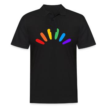 Rainbow LGBTQIA gay subtle pride - Men's Polo Shirt - black - Front - Kai (181cm)