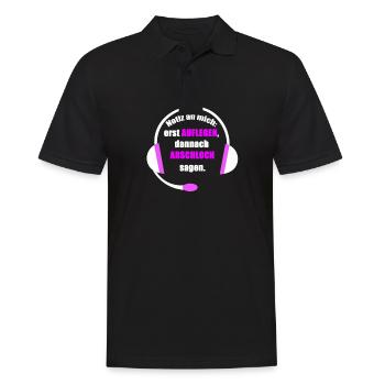 Notiz an mich erst auflegen danach arschloch sagen - Männer Poloshirt - Schwarz - Vorne - Kai (181cm)