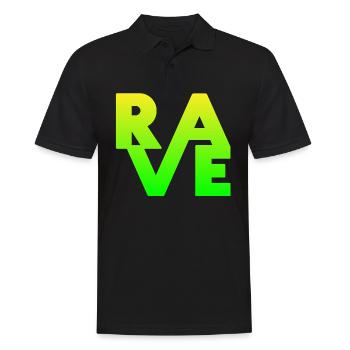 Rave Clothing EDM Music für Raver und DJ - Männer Poloshirt - Schwarz - Vorne - Kai (181cm)