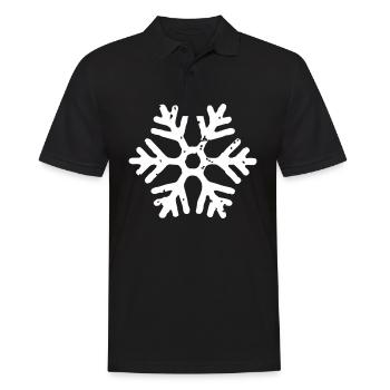 Schneeflocke - Männer Poloshirt - Schwarz - Vorne - Kai (181cm)