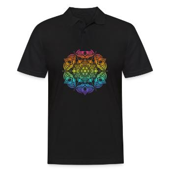 Mandala - Männer Poloshirt - Schwarz - Vorne - Kai (181cm)