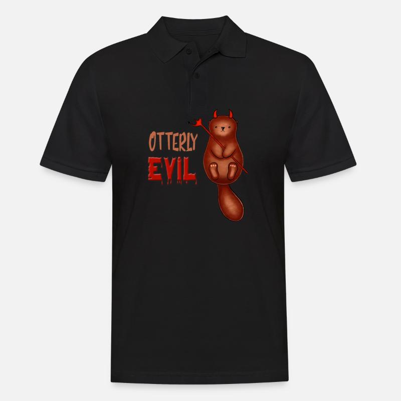 Otterly Evil Otter Pun - Männer Poloshirt - Schwarz