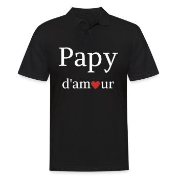 Papy d amour - Polo Homme - noir - Devant - Kai (181cm)