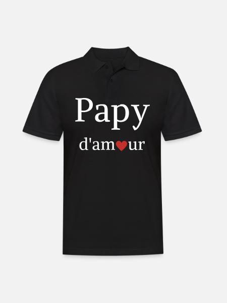 Papy d amour - Polo Homme - noir
