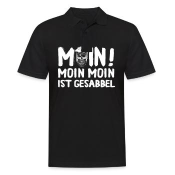 Moin Moin ist Gesabbel Seemann Kapitän Segler - Männer Poloshirt - Schwarz - Vorne - Kai (181cm)