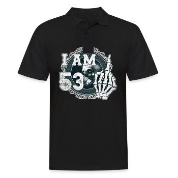 J’ai 53 ans plus 1 majeur Crâne drôle 54ème - Polo Homme - noir - Devant - Kai (181cm)