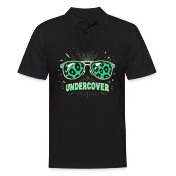 Funny Sunglasses and Undercover Speech Costume - Men's Polo Shirt - black - Front - Kai (181cm)