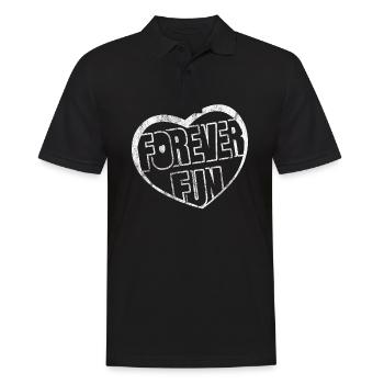 Forever Fun Gift Heart Funny Fun Funny - Men's Polo Shirt - black - Front - Kai (181cm)