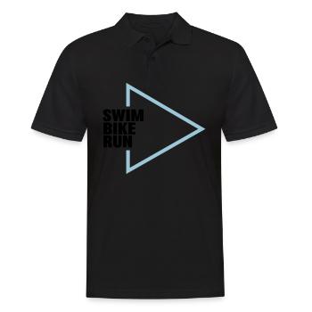 Swim Bike Run Triathlon - Men's Polo Shirt - black - Front - Kai (181cm)