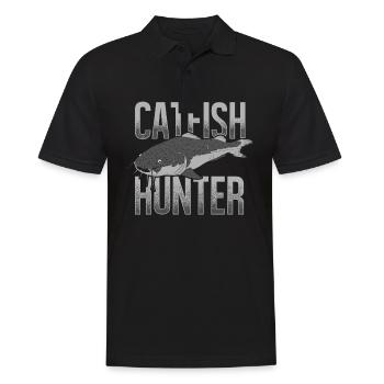 Catfish Hunter Wels Waller Welsfischen - Männer Poloshirt - Schwarz - Vorne - Kai (181cm)