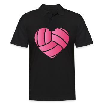 volleyball pink heart ball Design for a volleyball - Männer Poloshirt - Schwarz - Vorne - Kai (181cm)