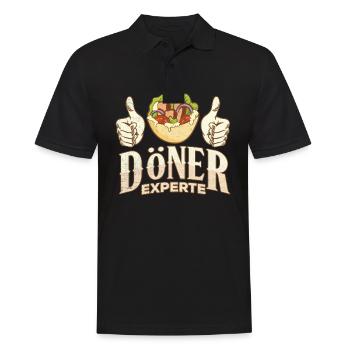 Döner Experte - Männer Poloshirt - Schwarz - Vorne - Kai (181cm)