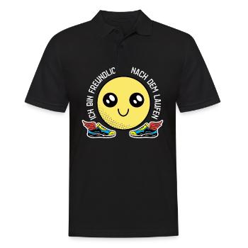 Lustiges Marathon Läufer Laufen Cross Country - Männer Poloshirt - Schwarz - Vorne - Kai (181cm)