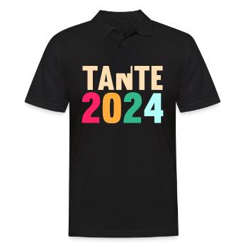 Werdende Tante 2024 - Männer Poloshirt - Schwarz - Vorne - Kai (181cm)