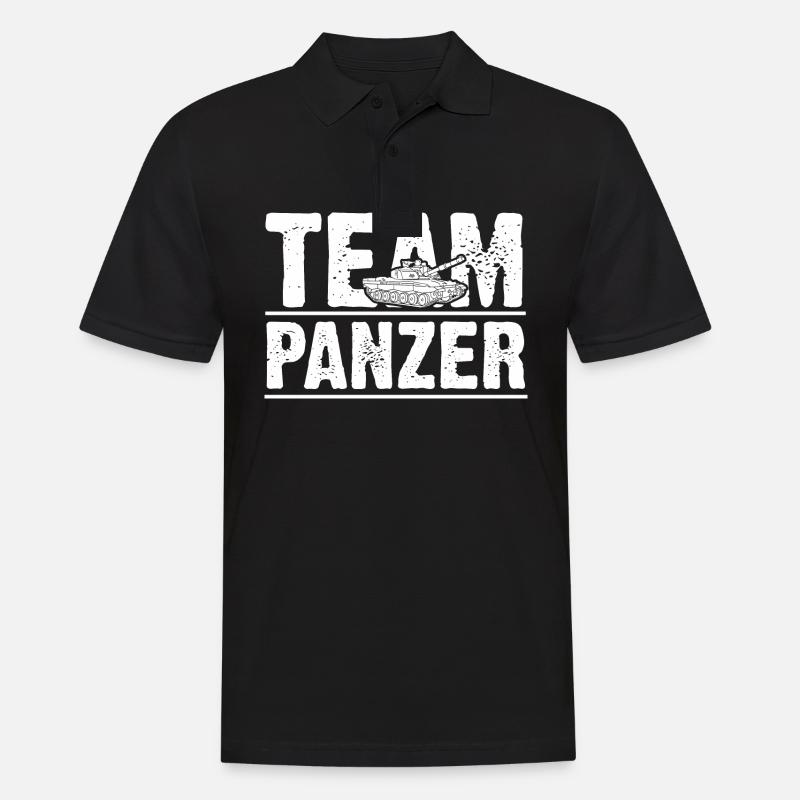 Panzerfahrer Soldat Panzer - Männer Poloshirt - Schwarz
