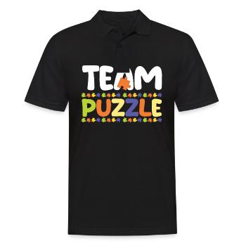 Puzzle fan puzzler puzzle pièces de puzzle - Polo Homme - noir - Devant - Kai (181cm)