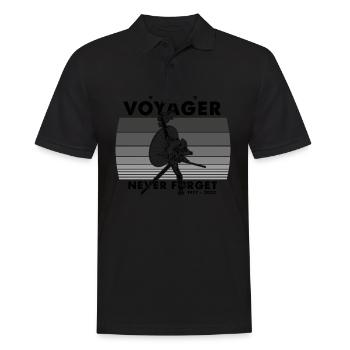 Vergiss niemals Voyager 1977 Retro Lustige Raumsonde - Männer Poloshirt - Schwarz - Vorne - Kai (181cm)