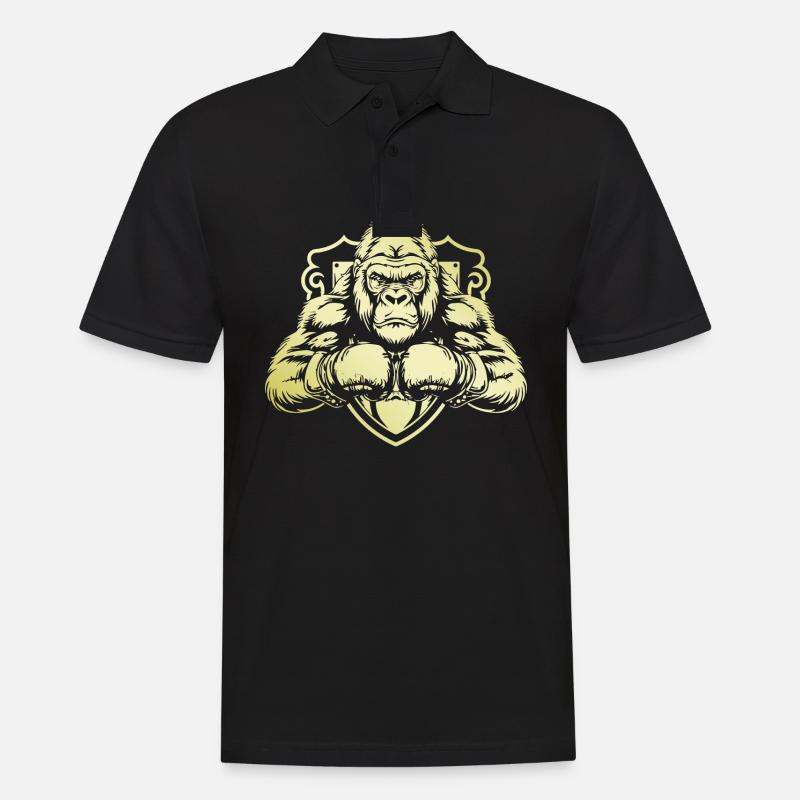 Gorilla Boxer - Männer Poloshirt - Schwarz