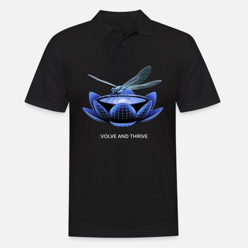 Evolve and Thrive Dragonfly Design - Männer Poloshirt - Schwarz