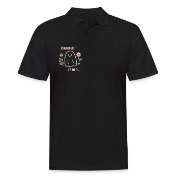 Sweet Ghost Design – Creepin' It Real Retro Look - Men's Polo Shirt - black - Front - Kai (181cm)