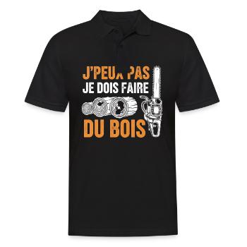J peux pas je dois faire du bois - Polo Homme - noir - Devant - Kai (181cm)