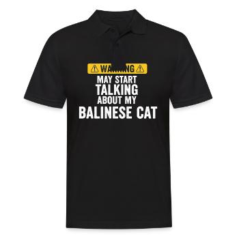 Sprechen wir über die balinesische Katze - Männer Poloshirt - Schwarz - Vorne - Kai (181cm)