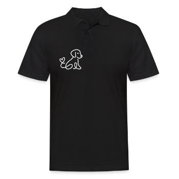 Un chien mignon avec un cœur à la queue - Polo Homme - noir - Devant - Kai (181cm)