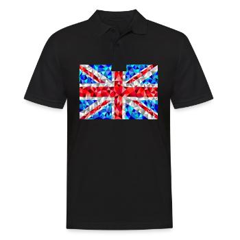 Union Jack im low poly Diamant Stil - Männer Poloshirt - Schwarz - Vorne - Kai (181cm)
