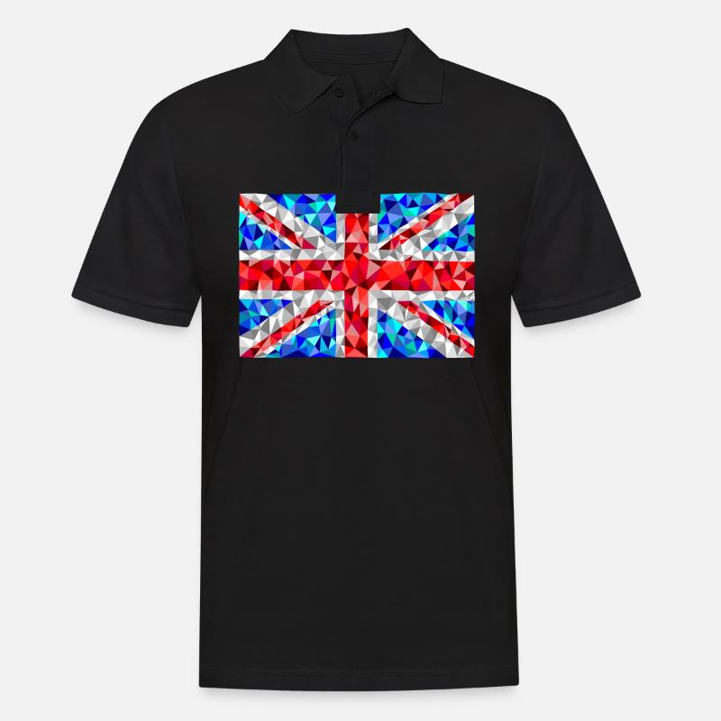 Union Jack in low poly diamond style - Men's Polo Shirt - black