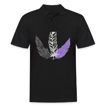 Feather asexual - Men's Polo Shirt - black - Front - Kai (181cm)