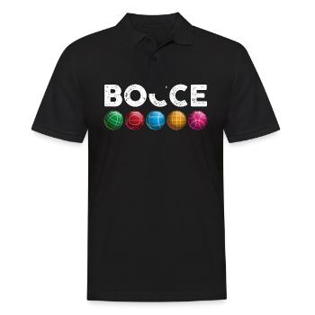 Bocce | Bocce Ball - Männer Poloshirt - Schwarz - Vorne - Kai (181cm)