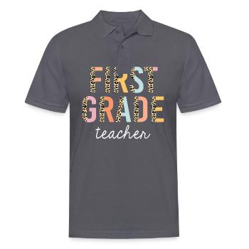 Leopard First Grade Teacher 1st Grade Back To - Männer Poloshirt - Anthrazit - Vorne - Nico (186cm)