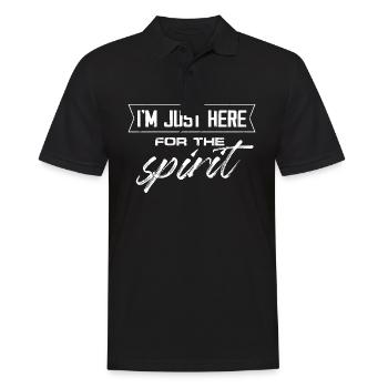 I'm just here for the spirit - Men's Polo Shirt - black - Front - Kai (181cm)