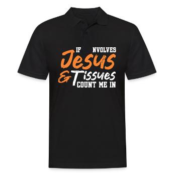 Jésus et les tissus me comptent dans Design for a jesus - Polo Homme - noir - Devant - Kai (181cm)